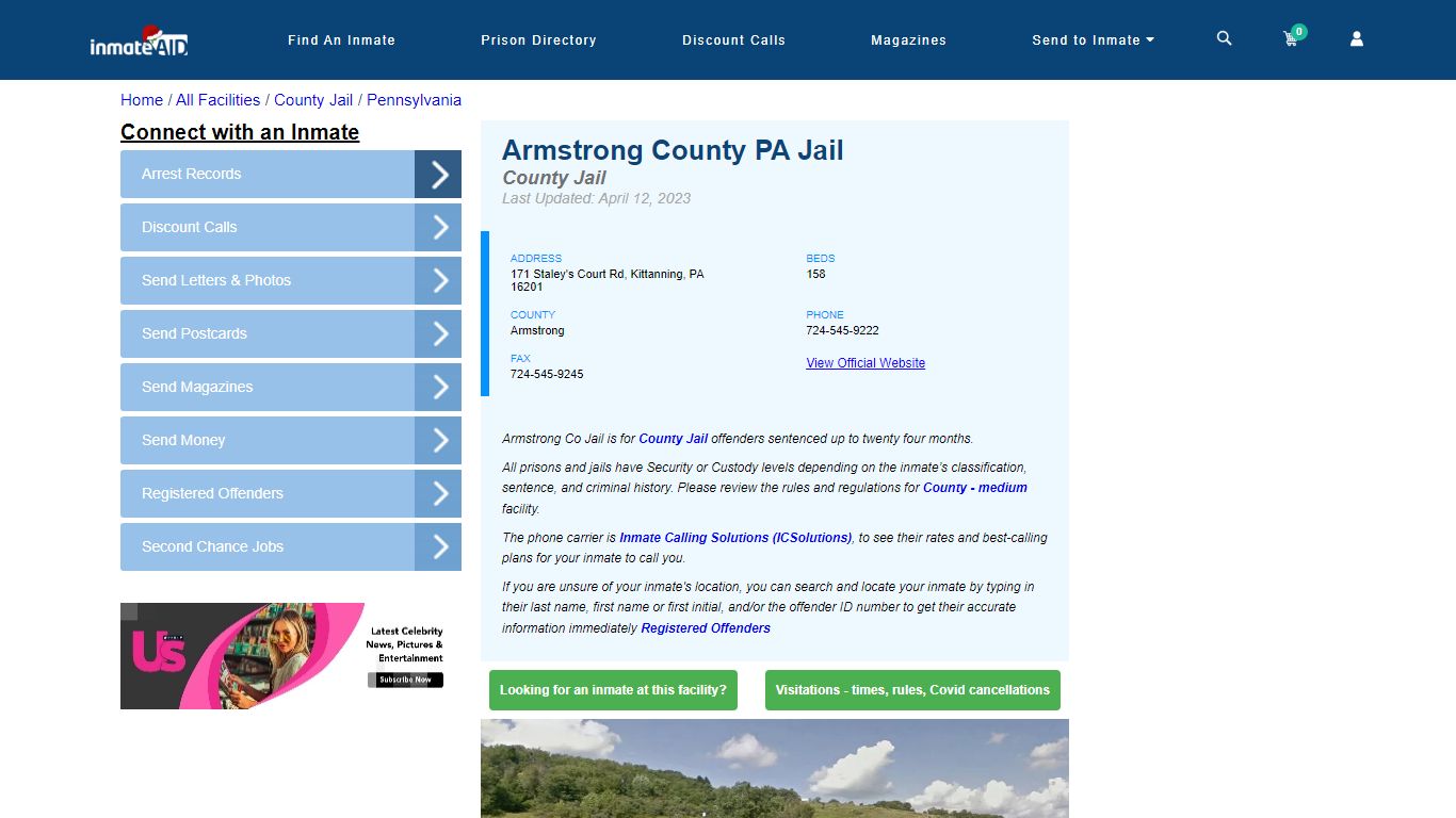 Armstrong County PA Jail - Inmate Locator - Kittanning, PA