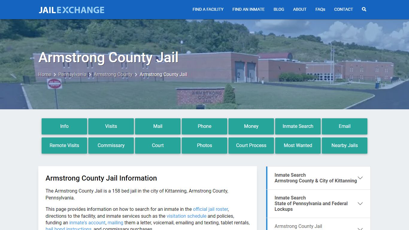 Armstrong County Jail, PA Inmate Search, Information