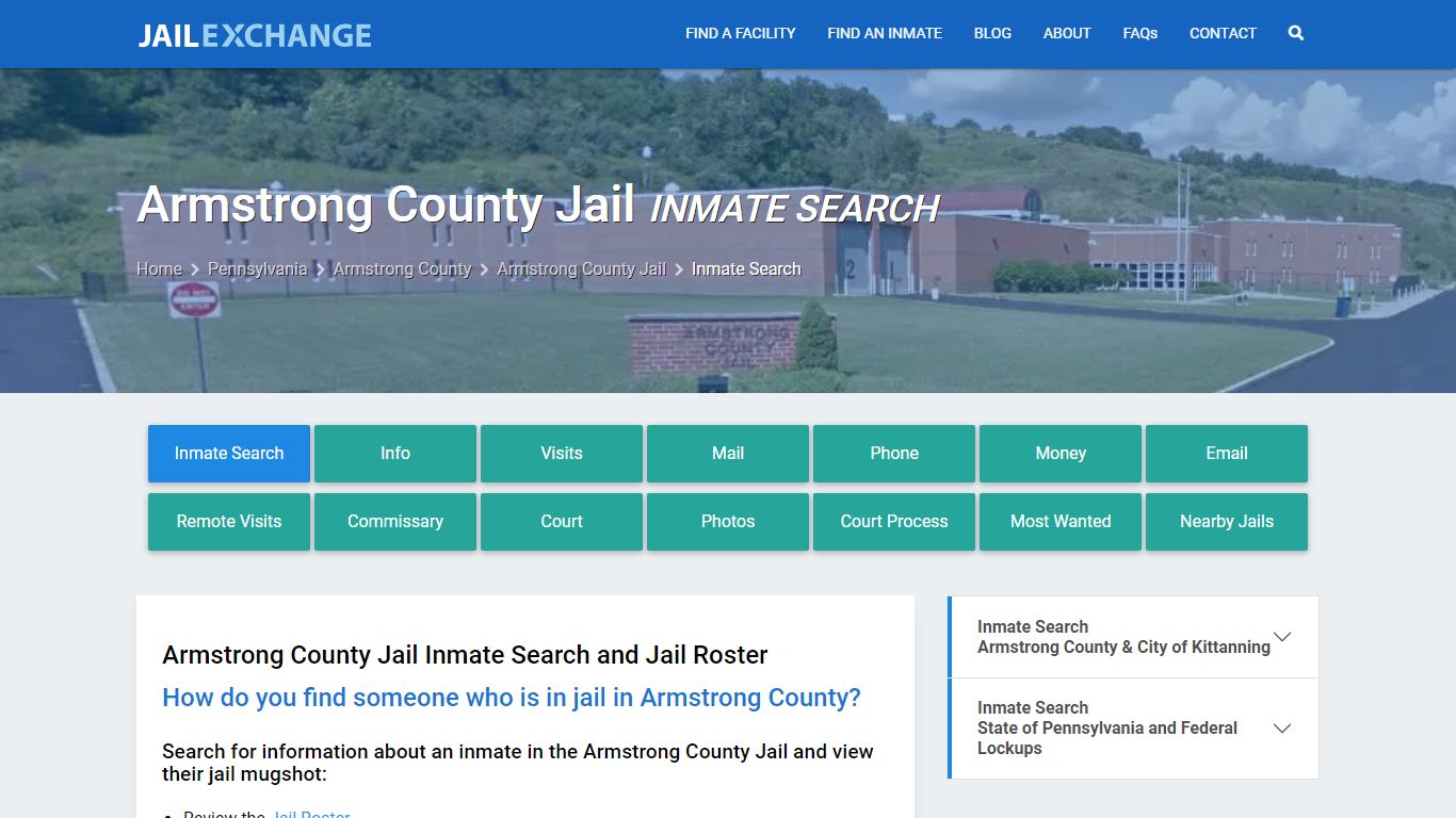 Inmate Search: Roster & Mugshots - Armstrong County Jail, PA